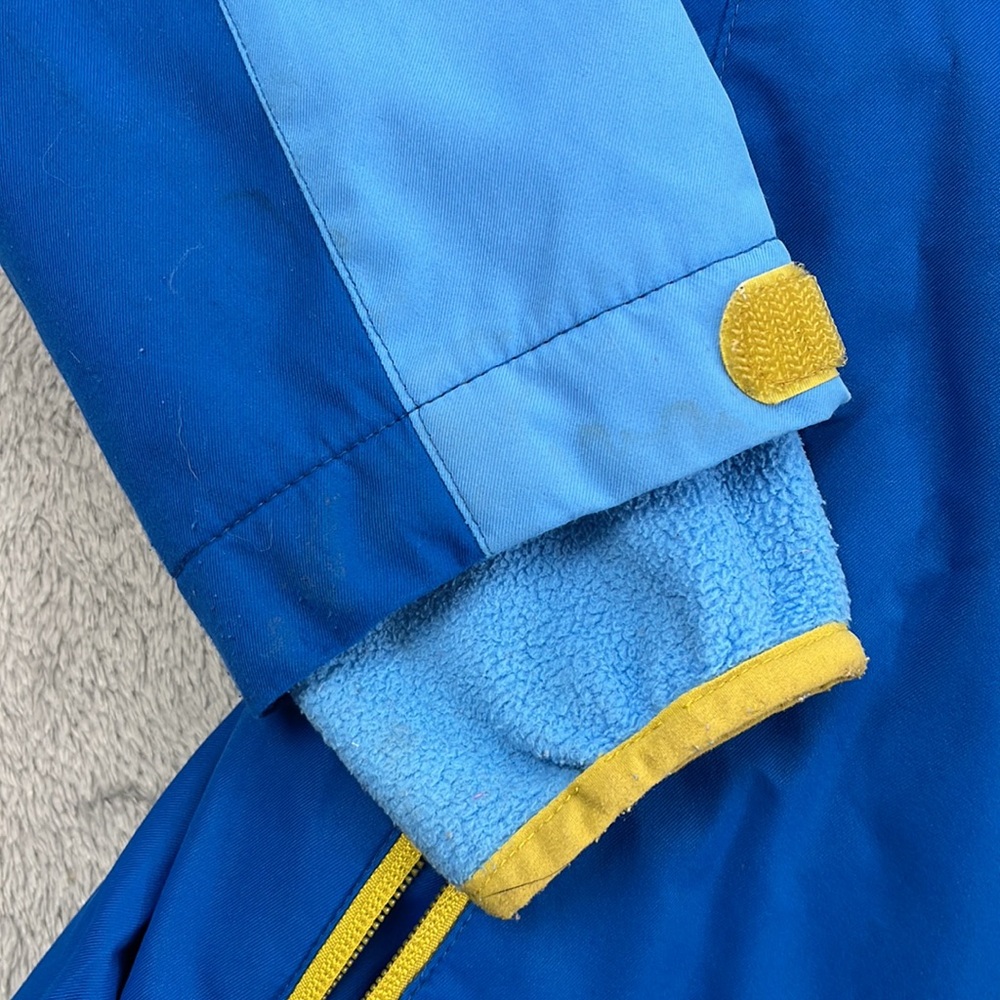 Lands End M 10-12 Blue Yellow Full Zip Lined Coat - Picture 4 of 13
